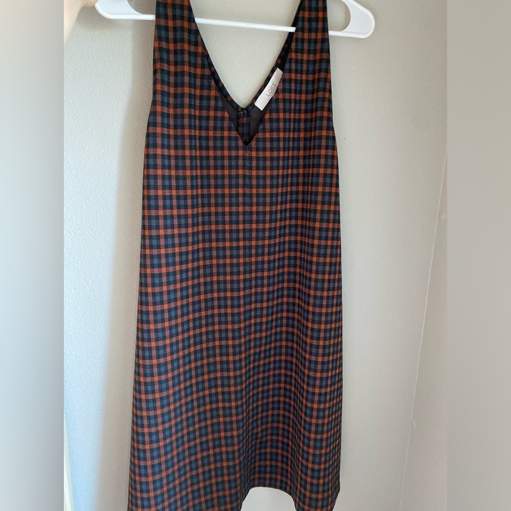 Loft Plaid Dress with Pockets